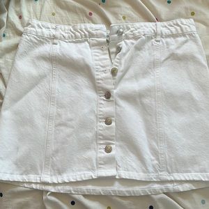 Size 29 forever 21 white jean skirt with buttons going down the front